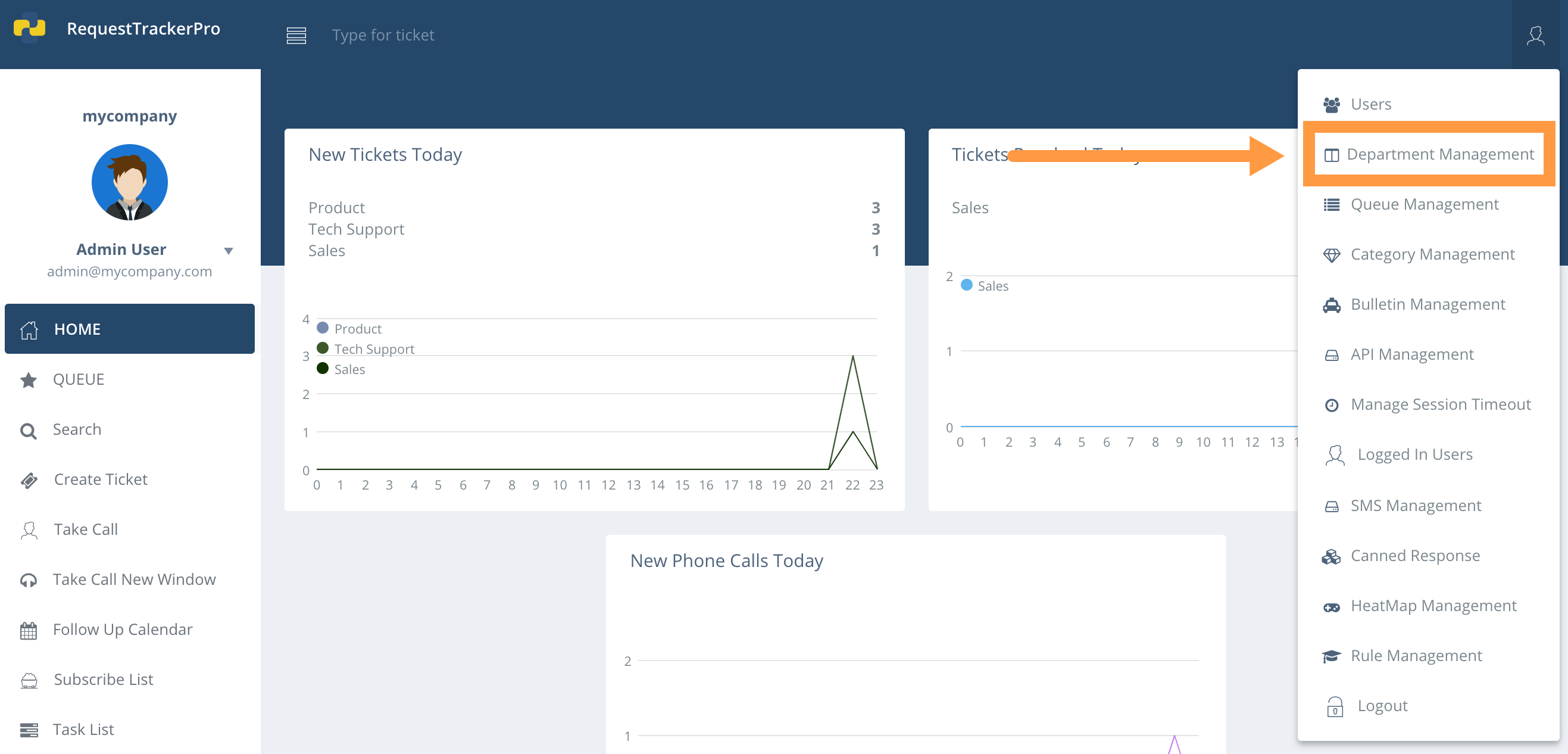 Creating Departments Request Tracker Pro